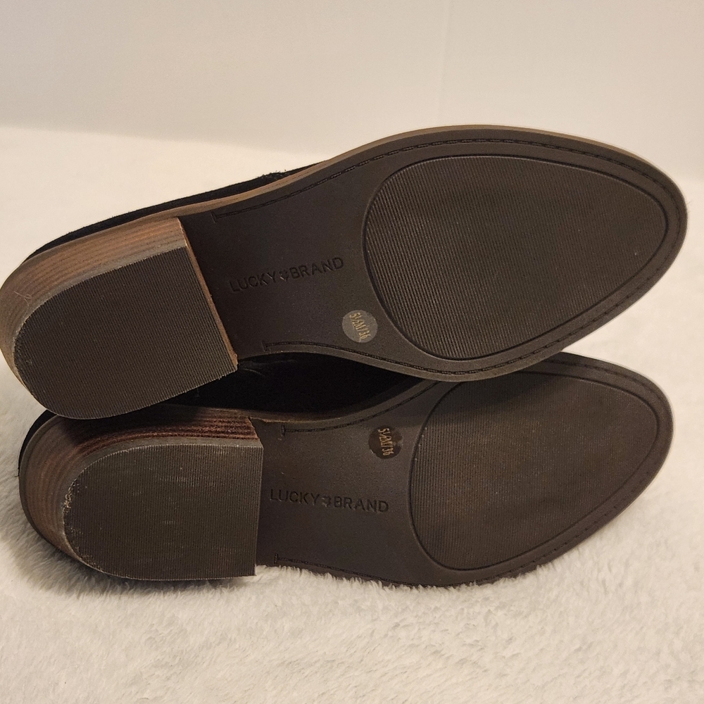 🍀Lucky Brand Feltyn Black Suede Booties Size 5.5 - Picture 7 of 12